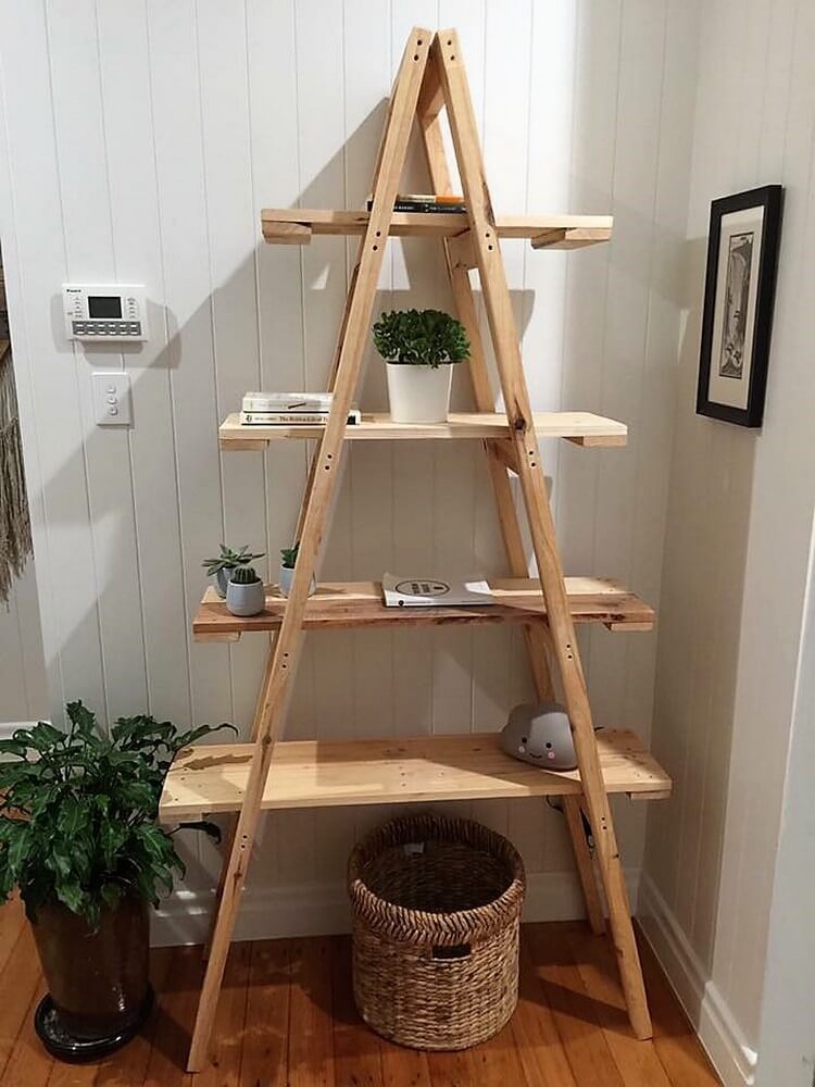 Pallet Ladder Shelf