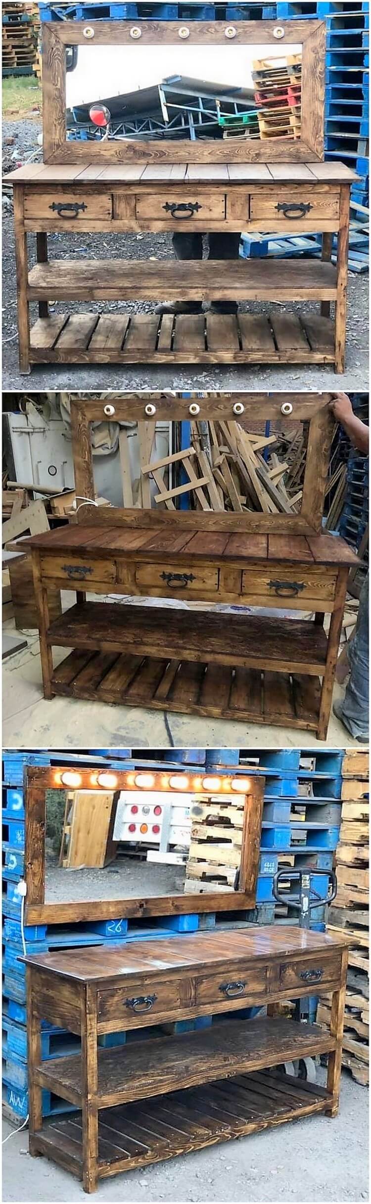 Pallet Dressing Table with Drawers